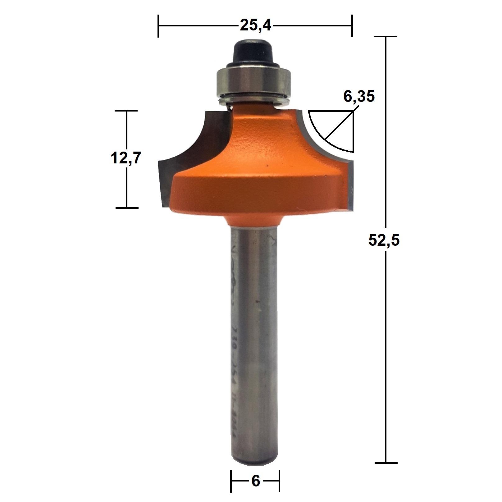 Fresa com Raio Côncavo HW Ø25,4x6,35mm - marca CMT - Cód. 739.254.11